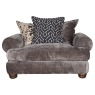 Horatio   Love Chair   Pillow Back   Front   Kairo Grey  Otis Mono  Burnaby Mono
