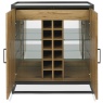 Indus Rustic Oak Drinks Cabinet   open cabinet
