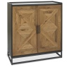 Indus Rustic Oak Drinks Cabinet   front angle