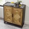 Indus Rustic Oak Drinks Cabinet   feature