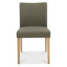 Bentley Designs Bergen Oak Upholstered Chair  Black Gold Fabric  Pair  front angle