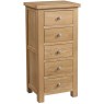 DOR002 5 drawer wellington chest bedroom storage natural oak lacquered