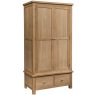 DOR032 double with two drawers hanging wardrobe bedroom storage natural oak lacquered