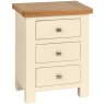 DPT001PI painted 3 drawer bedside bedroom storage oak top ivory