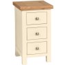 DPT009PI painted compact small 3 drawer bedside bedroom storage oak top ivory