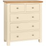 DPT004PI painted 2 3 drawer chest bedroom storage oak top ivory