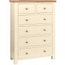 DPT005PI painted 2 4 drawer chest bedroom storage oak top ivory