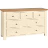 DPT006PI painted 3 4 drawer combination chest bedroom storage oak top ivory