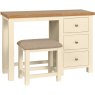 DPT022PI painted dressing table stool set focal point make up bedroom oak top ivory