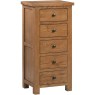 DOR002R 5 drawer wellington chest bedroom storage dark rustic oak