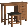 DOR022R dressing table and stool set bedroom seating mornings make up vanity storage dark rustic oak