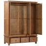 DOR033R large triple 3 door 3 drawer wardrobe essential storage bedroom dark rustic oak open
