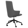 Stressless Quickship Mint High Back Office Chair with Arms in Batick Wild Dove and Black 4