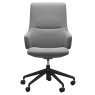 Stressless Quickship Mint High Back Office Chair with Arms in Batick Wild Dove and Black 2