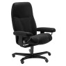 Stressless Quickship Consul Medium Office Chair in Batick Black with Black Base